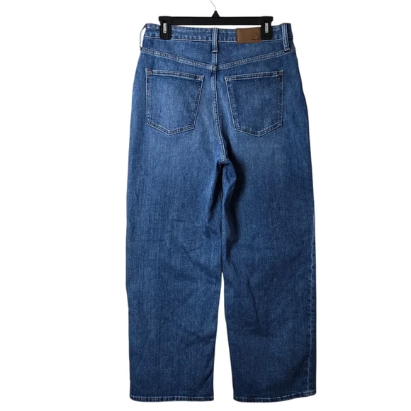 Madewell Curvy Slim Wide-Leg Cropped Blue Jeans 29 Tall - Picture 4 of 15